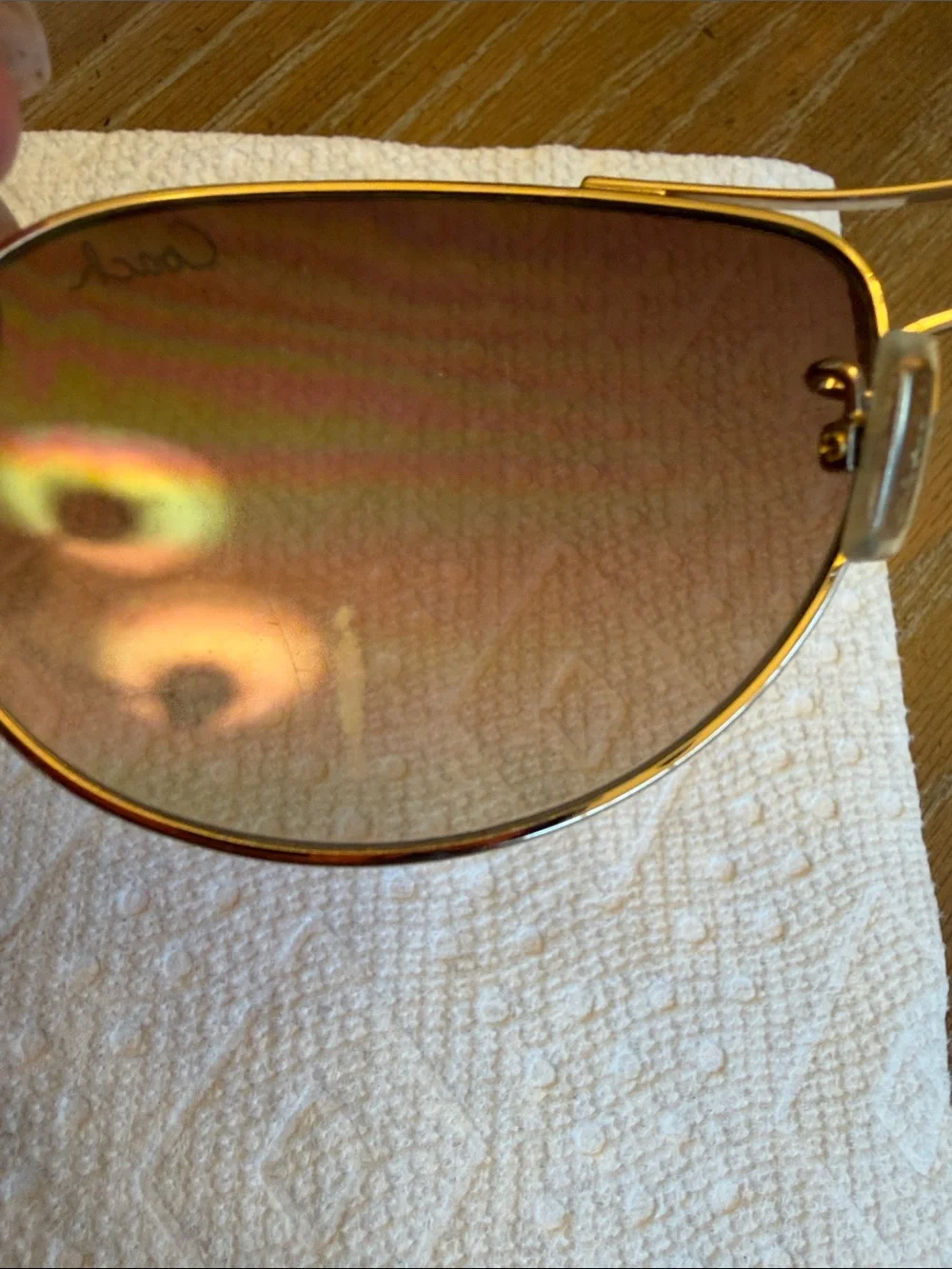 Coach ALLEGRA Gold Frame Sand is the color Aviator Sunglasses with Brown Lenses